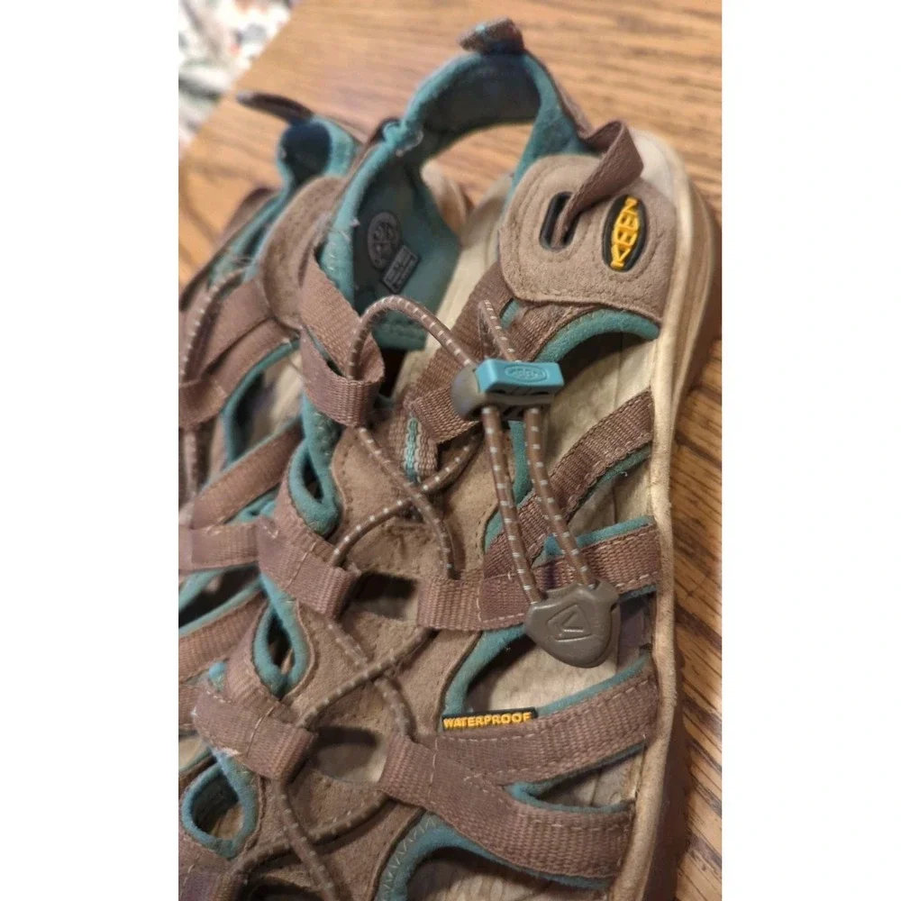 Men's Keen Newport H2 Waterproof Taupe & Blue Sandals Size 8.5